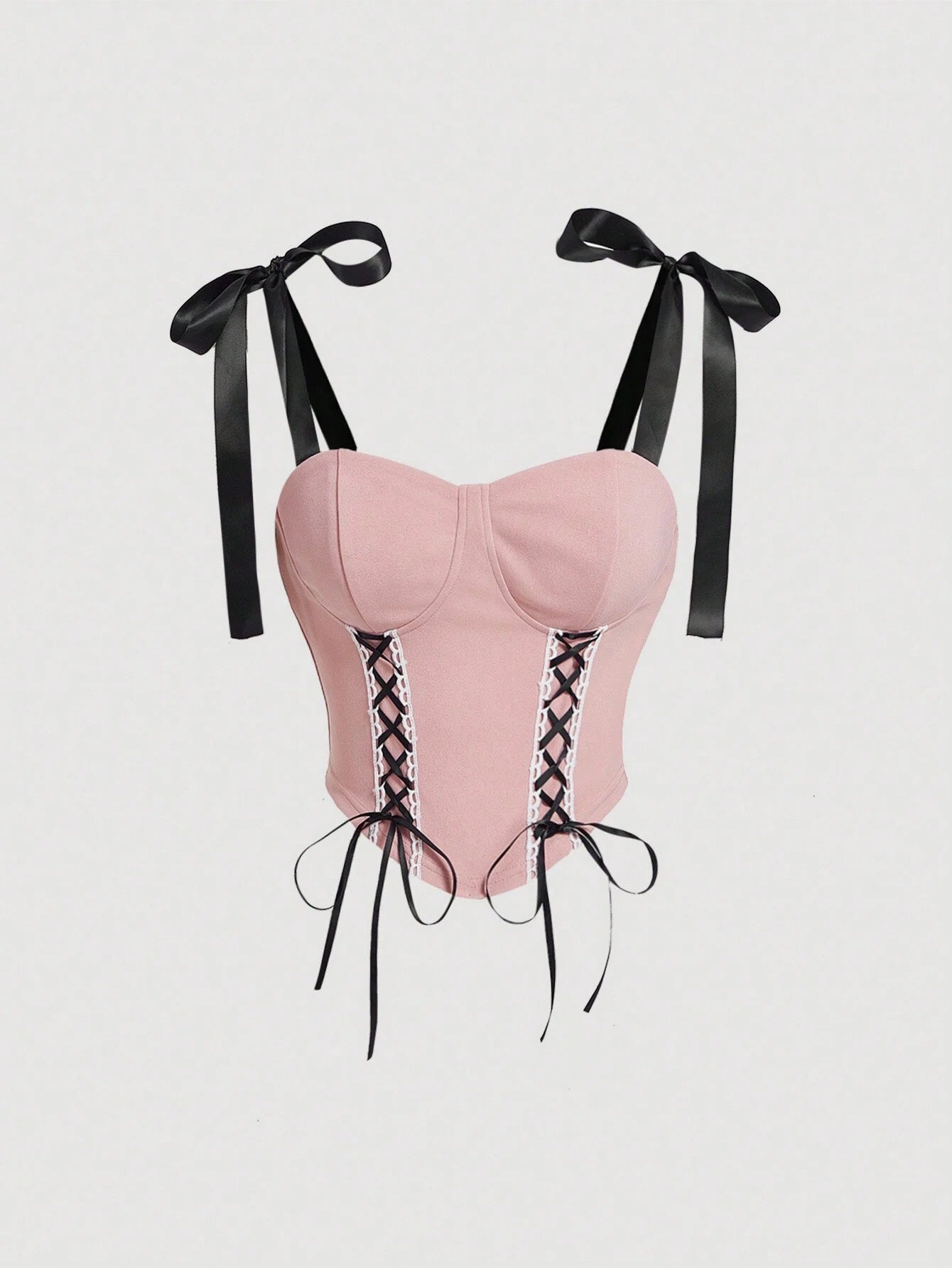 Color Block Bandeau Strapless Crop Camisole | Tie-Up Asymmetrical Slim Fit Summer Top