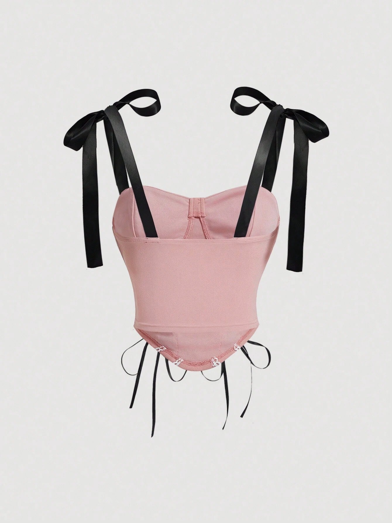Color Block Bandeau Strapless Crop Camisole | Tie-Up Asymmetrical Slim Fit Summer Top