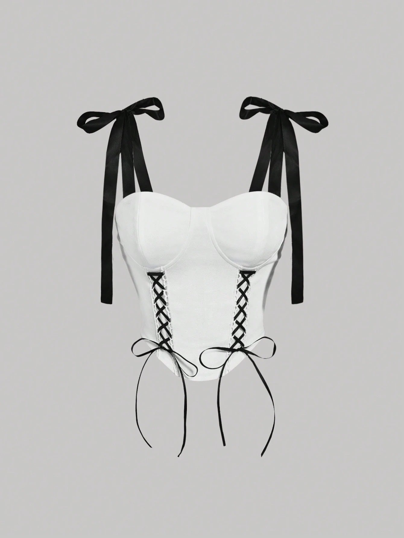 Color Block Bandeau Strapless Crop Camisole | Tie-Up Asymmetrical Slim Fit Summer Top