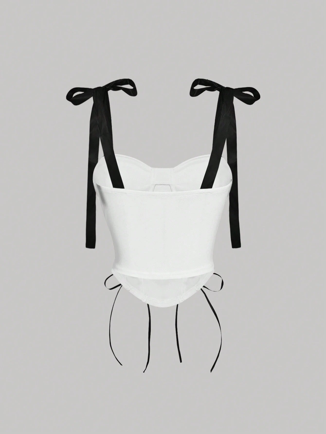 Color Block Bandeau Strapless Crop Camisole | Tie-Up Asymmetrical Slim Fit Summer Top