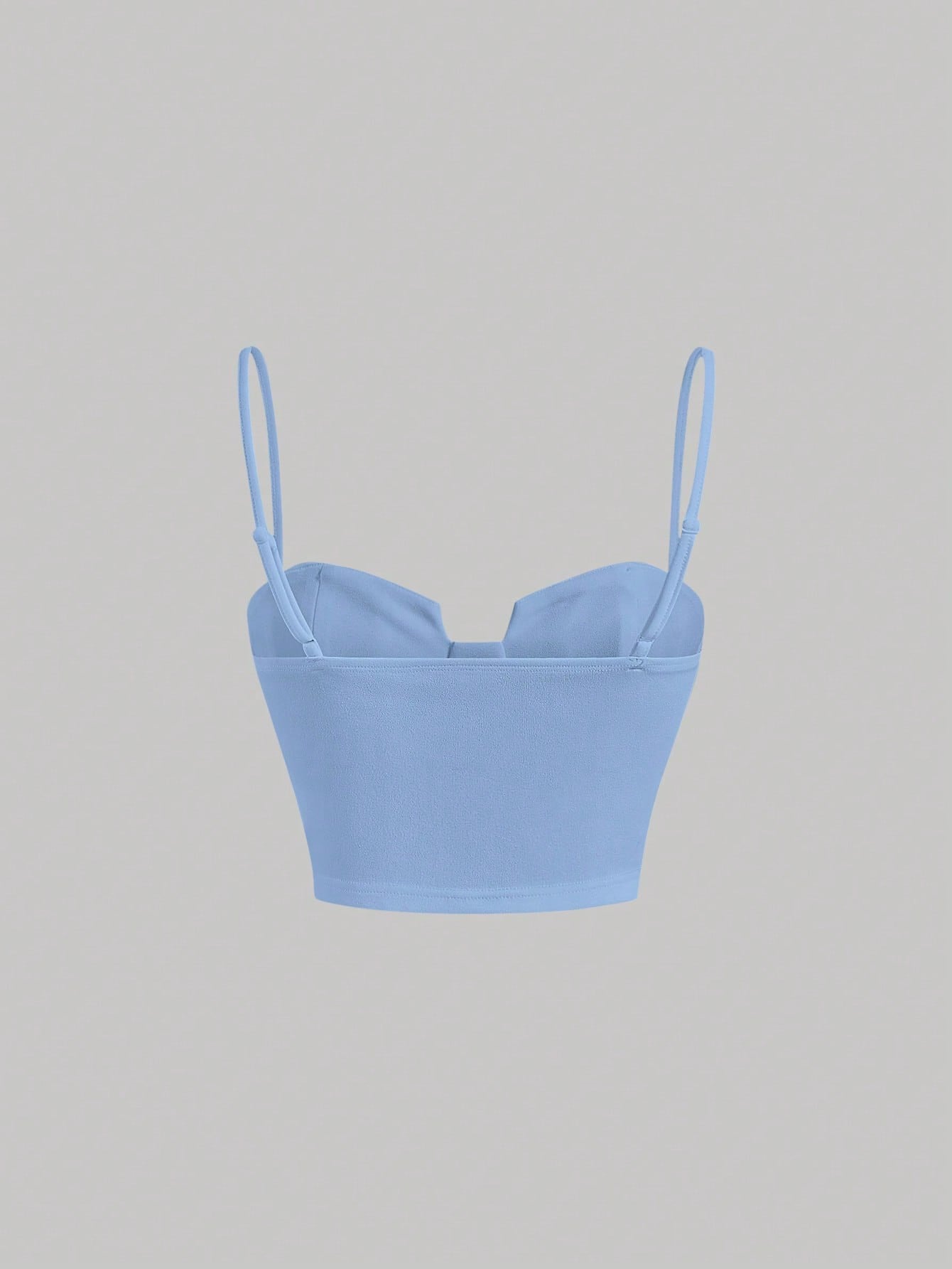 Solid Bustier Cami Top | Slim Fit Corset-Style Crop Camisole with Cup Detailing & Spaghetti Straps