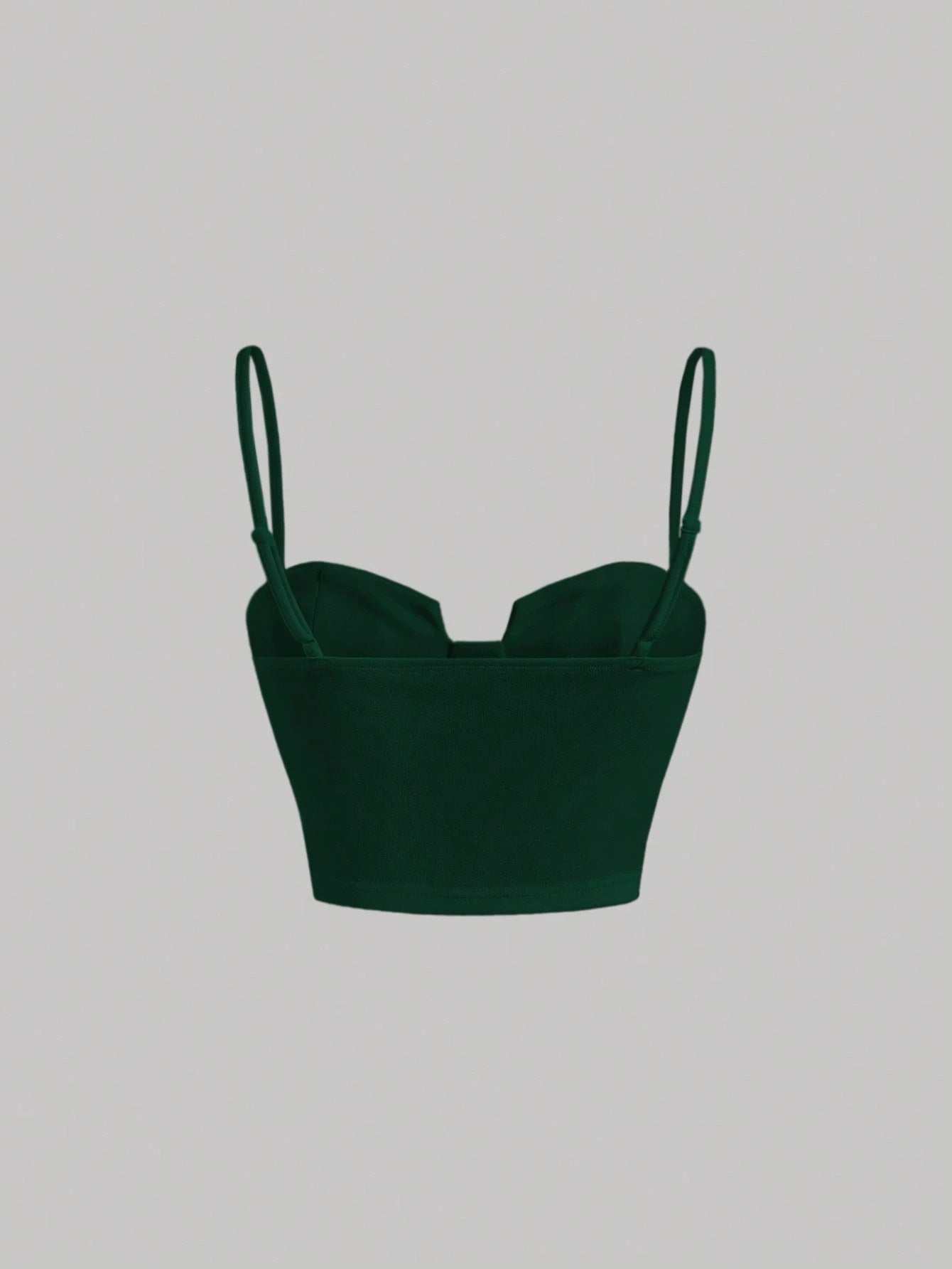 Solid Bustier Cami Top | Slim Fit Corset-Style Crop Camisole with Cup Detailing & Spaghetti Straps