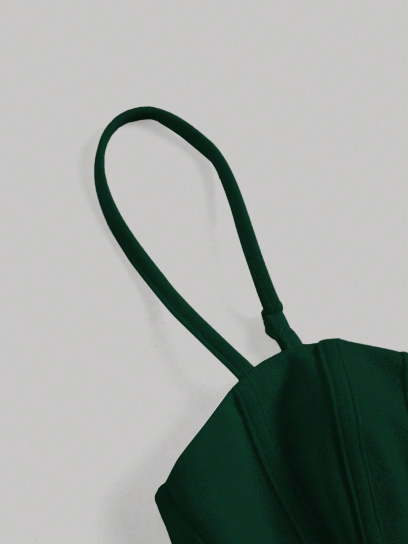 Solid Bustier Cami Top | Slim Fit Corset-Style Crop Camisole with Cup Detailing & Spaghetti Straps