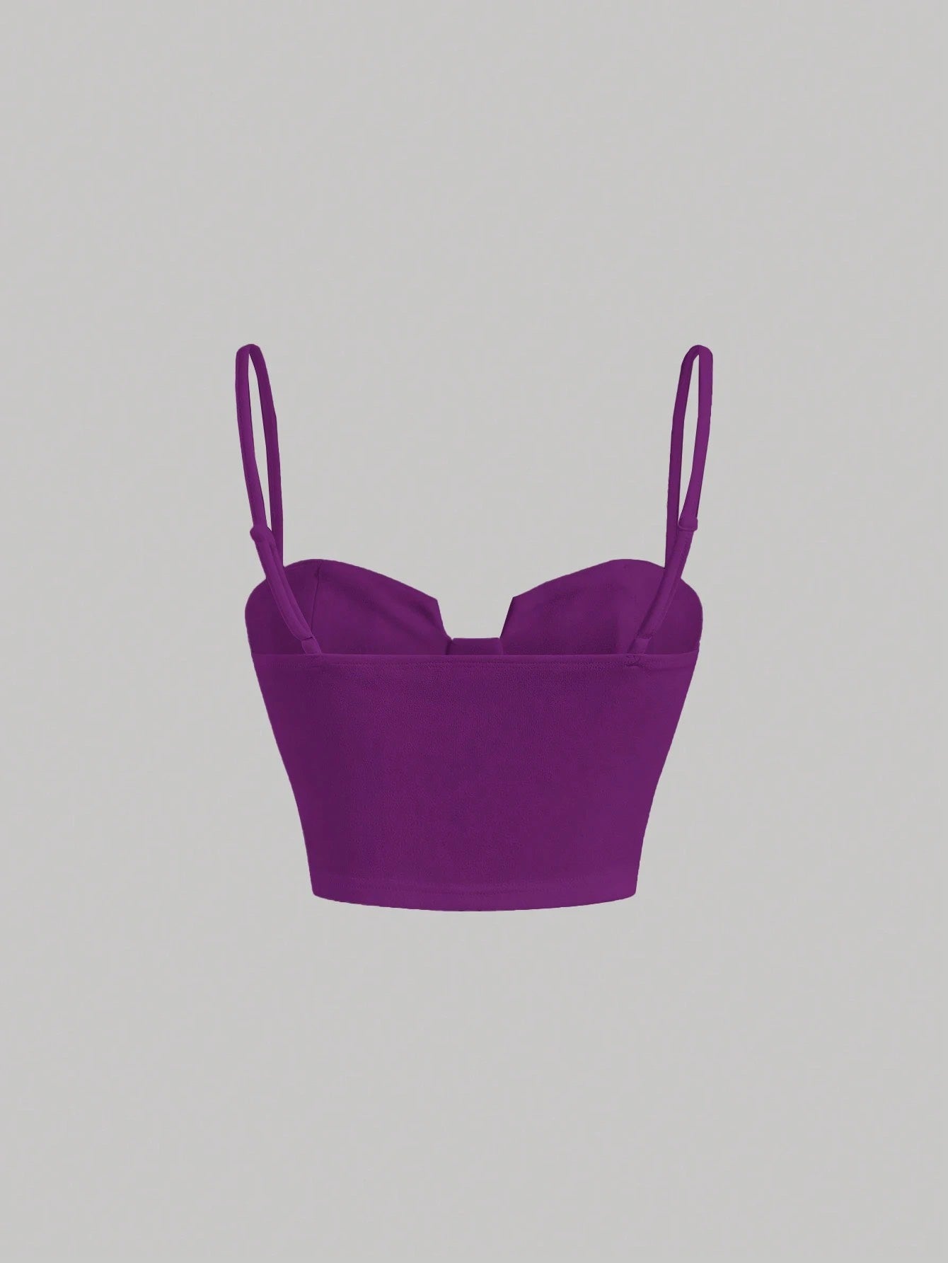 Solid Bustier Cami Top | Slim Fit Corset-Style Crop Camisole with Cup Detailing & Spaghetti Straps