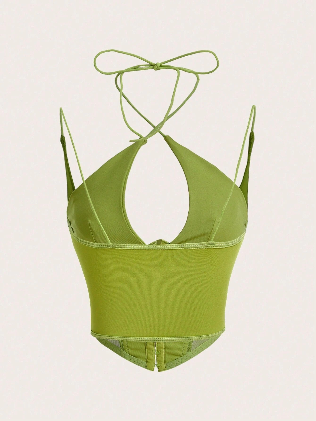 Hook & Eye Front Corset Cami Top with Mesh Insert | Slim Fit Y2K Double-Strap Crop Camisole