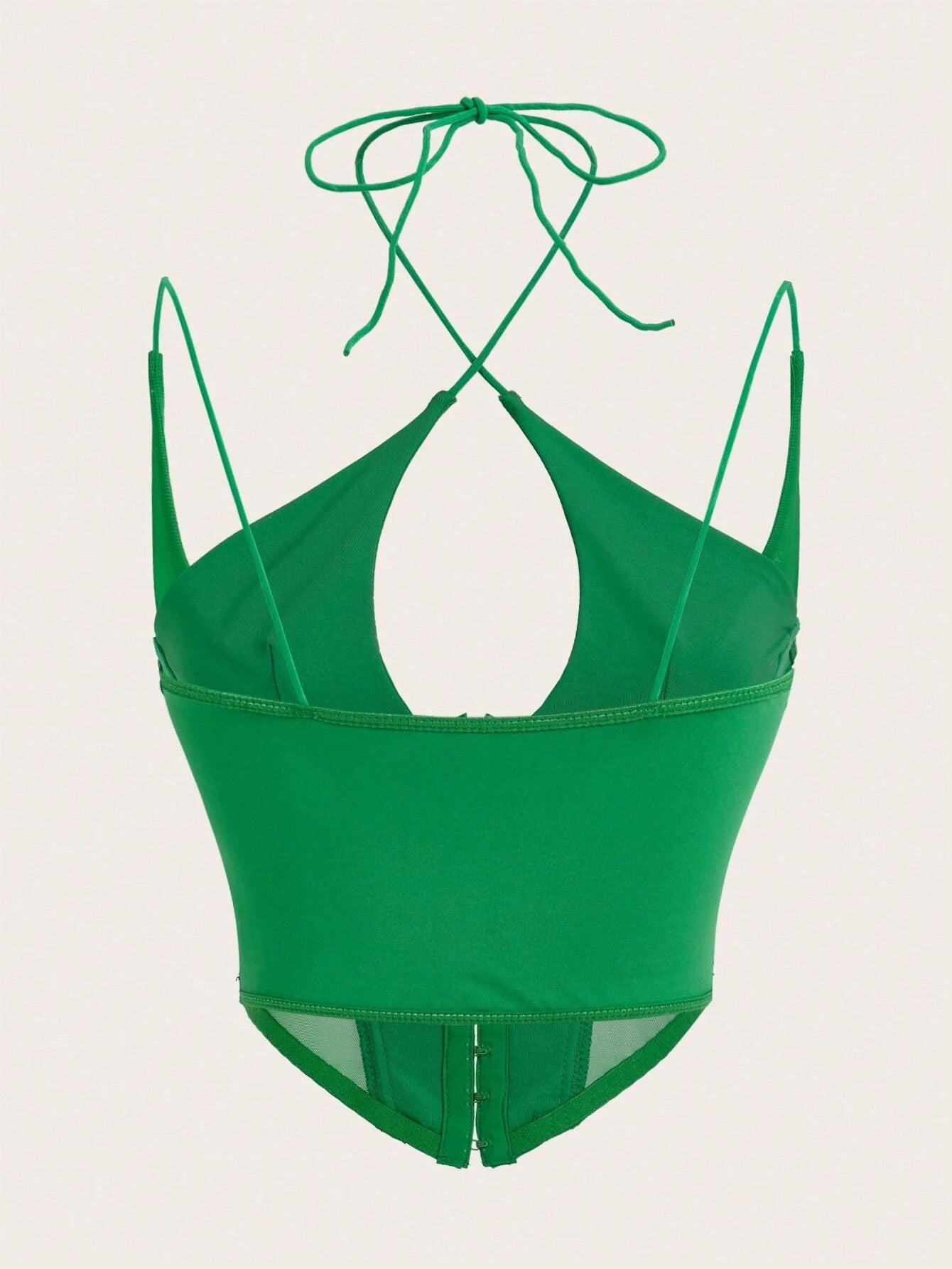 Hook & Eye Front Corset Cami Top with Mesh Insert | Slim Fit Y2K Double-Strap Crop Camisole