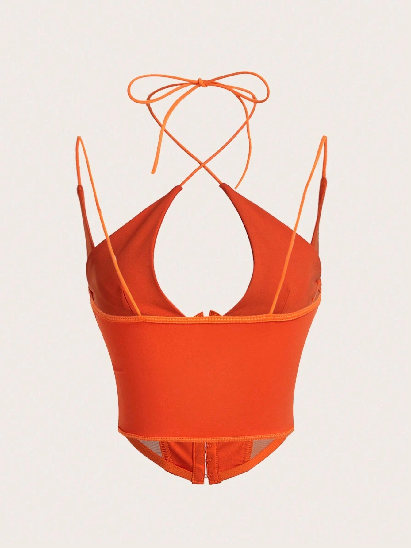 Hook & Eye Front Corset Cami Top with Mesh Insert | Slim Fit Y2K Double-Strap Crop Camisole