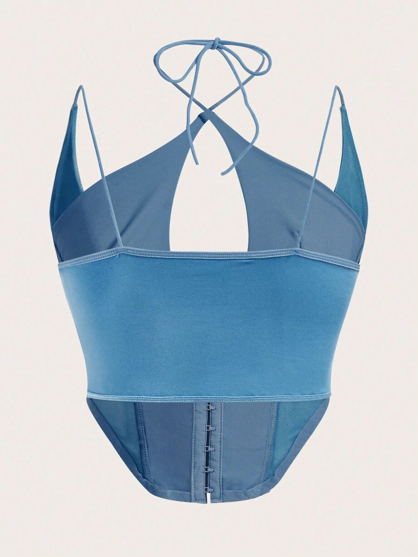 Hook & Eye Front Corset Cami Top with Mesh Insert | Slim Fit Y2K Double-Strap Crop Camisole