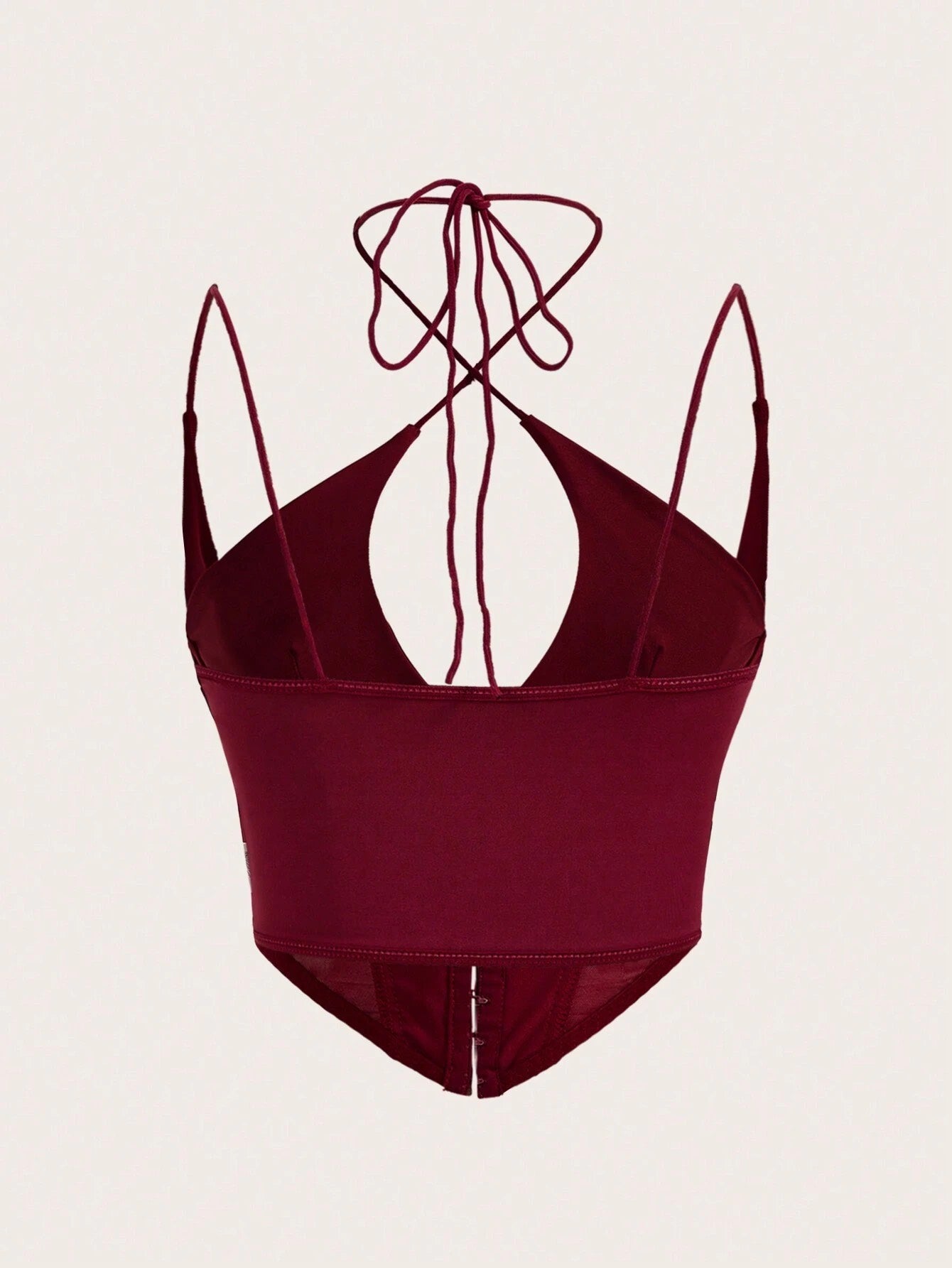 Hook & Eye Front Corset Cami Top with Mesh Insert | Slim Fit Y2K Double-Strap Crop Camisole