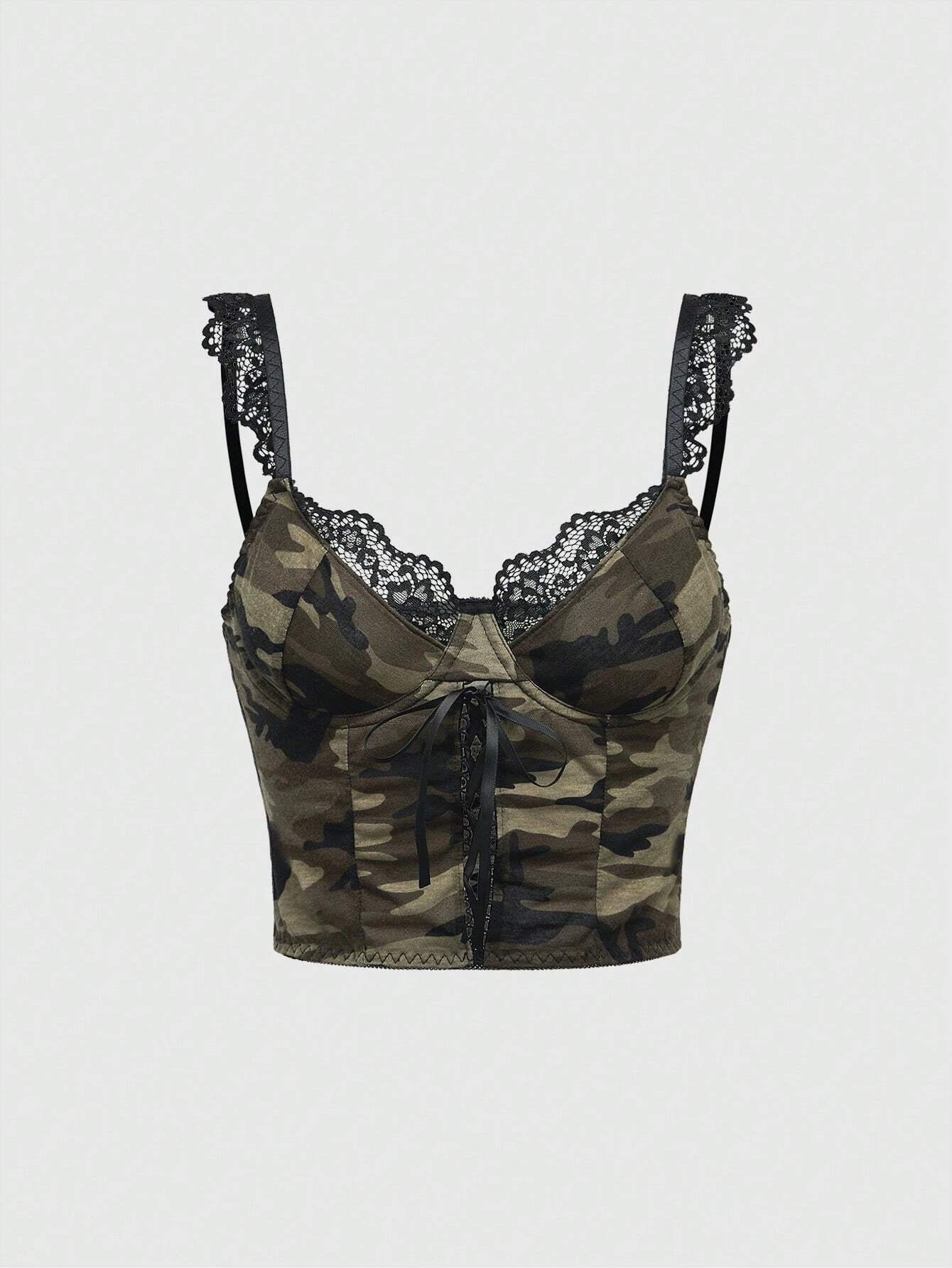 Floral Lace Cross-Strap Cami