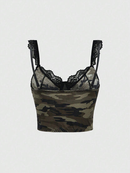 Floral Lace Cross-Strap Cami