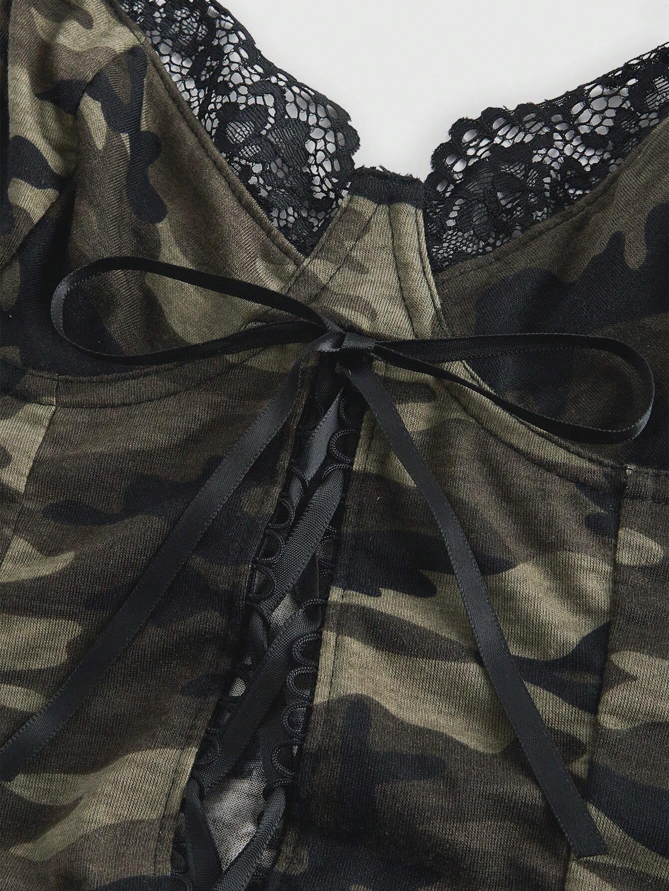 Floral Lace Cross-Strap Cami