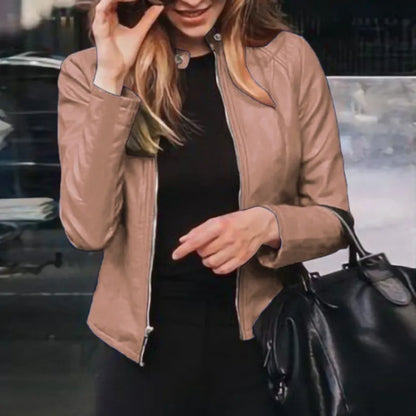 Moto Biker PU Leather Jacket