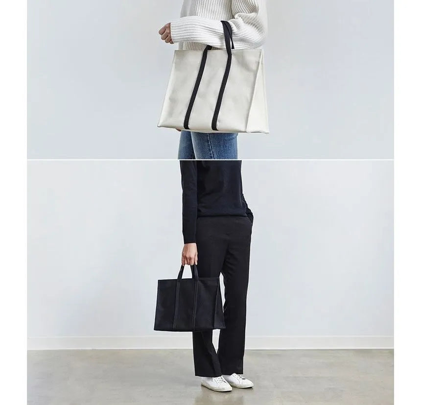 Minimalist Canvas Carryall Tote Bag – Large Work, Laptop & Everyday Shoulder Handbag