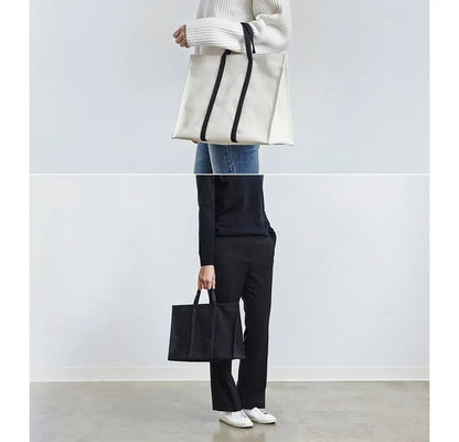 Minimalist Canvas Carryall Tote Bag – Large Work, Laptop & Everyday Shoulder Handbag