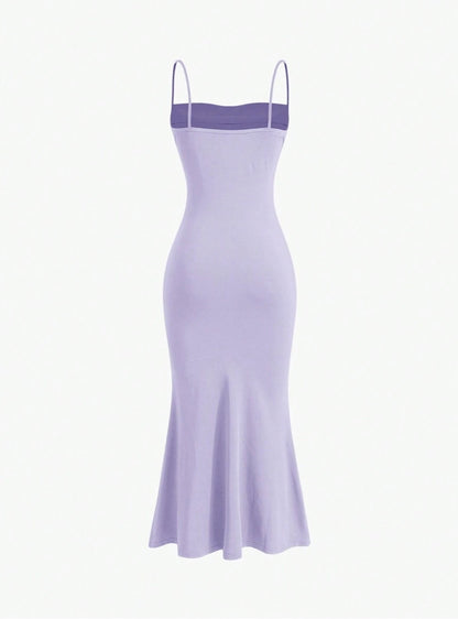 Elegant Pleated Mermaid Cami Maxi Dress – Ruched Backless Slip Dress for Evening & Parties