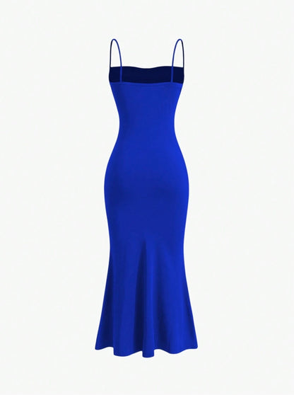 Elegant Pleated Mermaid Cami Maxi Dress – Ruched Backless Slip Dress for Evening & Parties