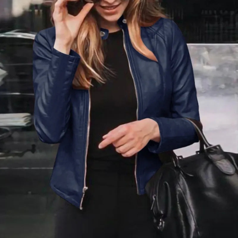 Moto Biker PU Leather Jacket