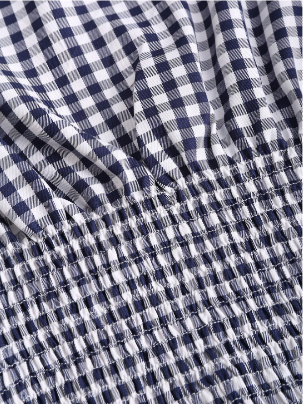 Women's Gingham Tie-Shoulder Slim Tank Top – Plaid Ruffle Hem Cami for Summer Commute & Casual Chic Looks
