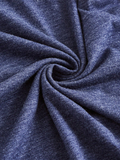 Navy Blue Knot Front Lettuce Trim Mini Dress | V-Neck Half Sleeve2