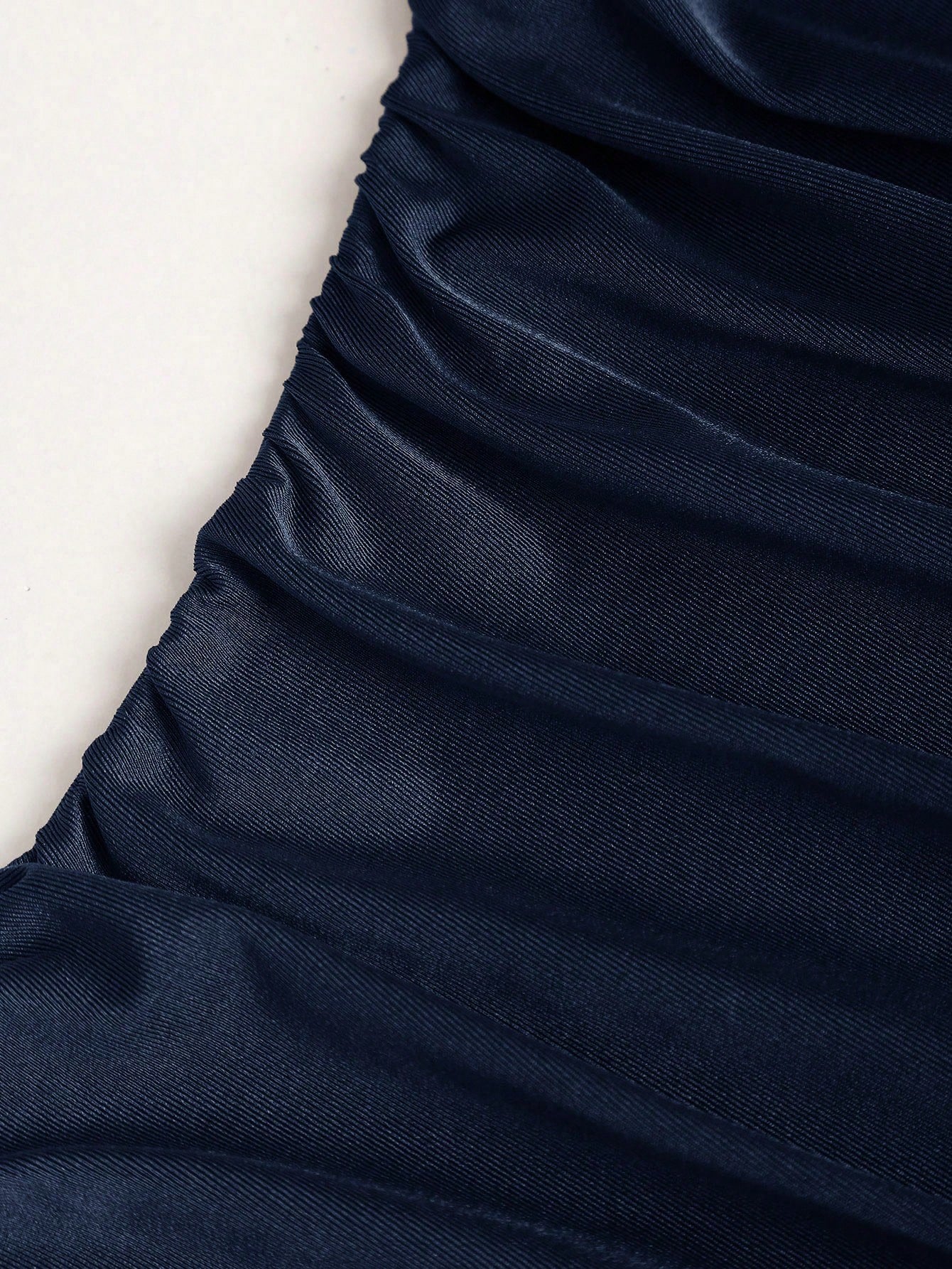 Navy Blue spaghetti strap belted long dress with a slim fit vintage silhouette and adjustable straps for women by Fashzeo.