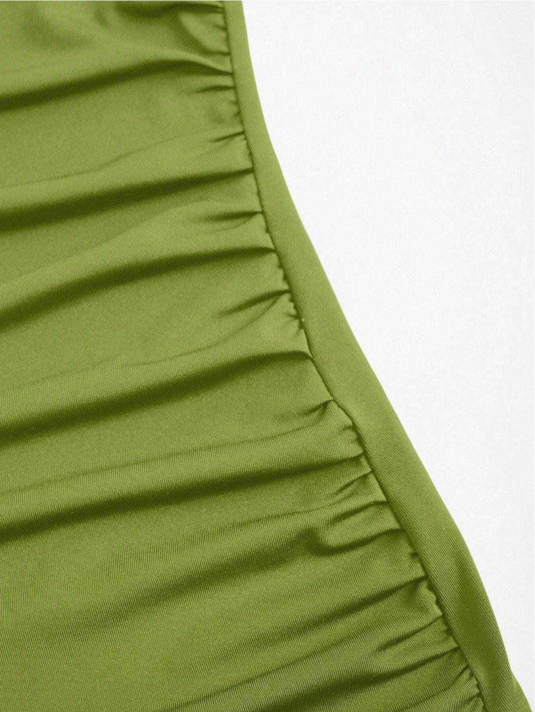 Elegant Pleated Mermaid Cami Maxi Dress – Ruched Backless Slip Dress for Evening & Parties