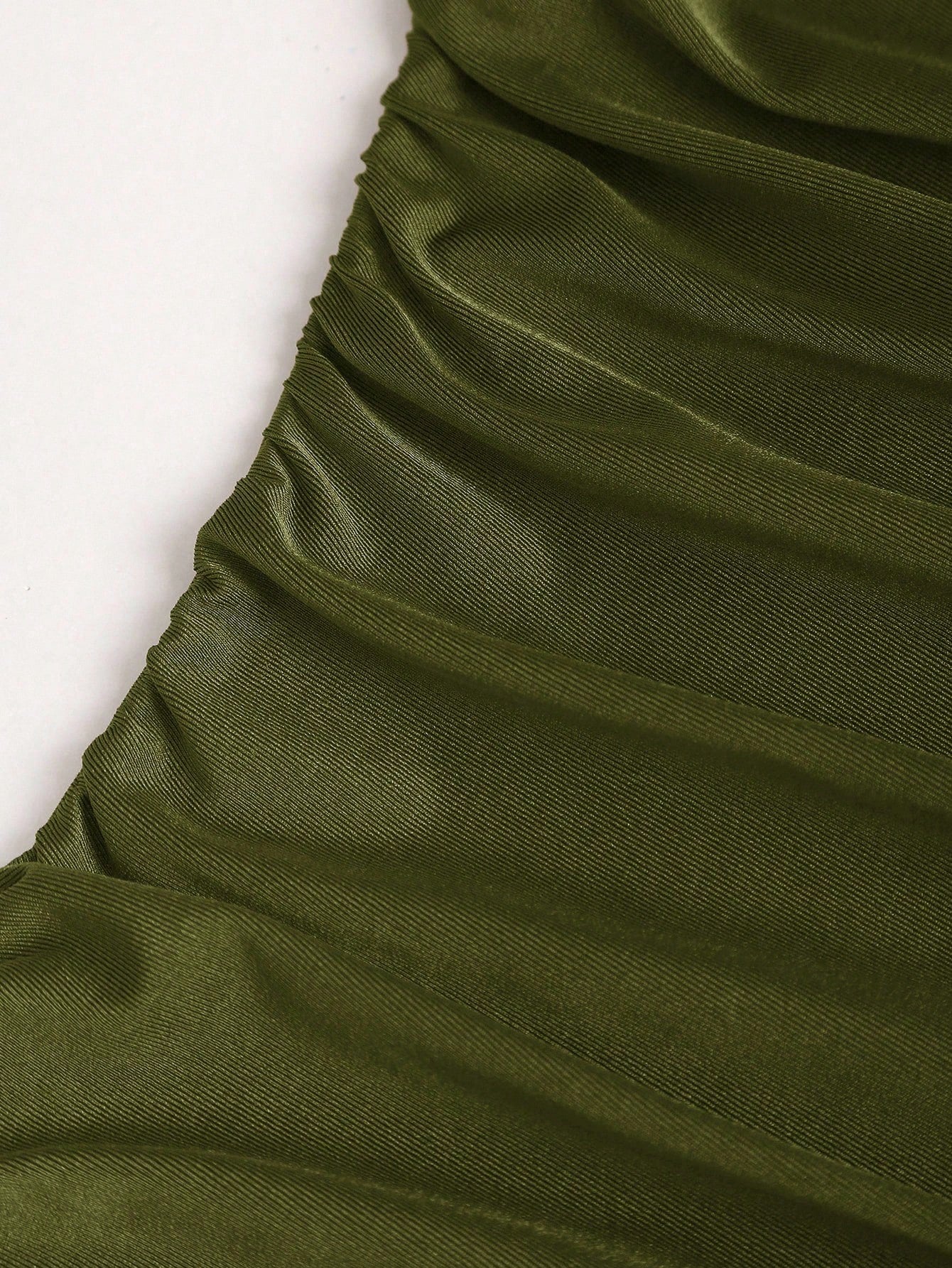 Olive Green spaghetti strap belted long dress with a slim fit vintage silhouette and adjustable straps for women by Fashzeo.