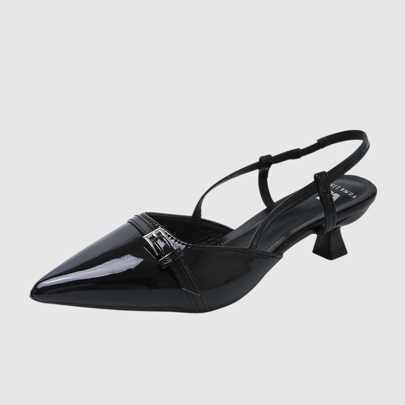 Elegant Pointed Toe Slingback Heels for Women – 2-Inch PU Leather High Heels for Office & Daily Wear