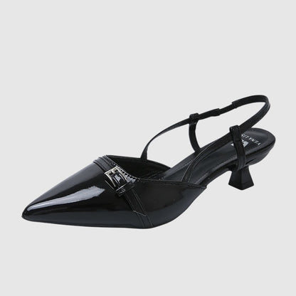 Elegant Pointed Toe Slingback Heels for Women – 2-Inch PU Leather High Heels for Office & Daily Wear
