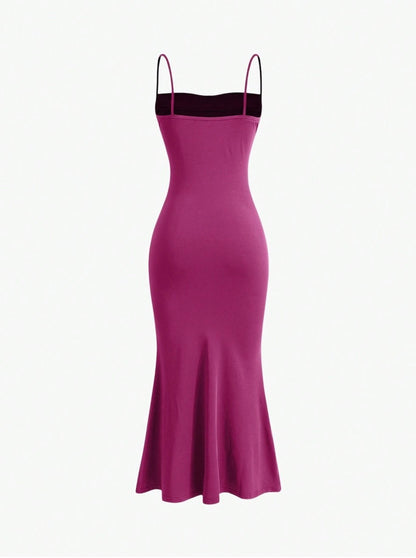 Elegant Pleated Mermaid Cami Maxi Dress – Ruched Backless Slip Dress for Evening & Parties