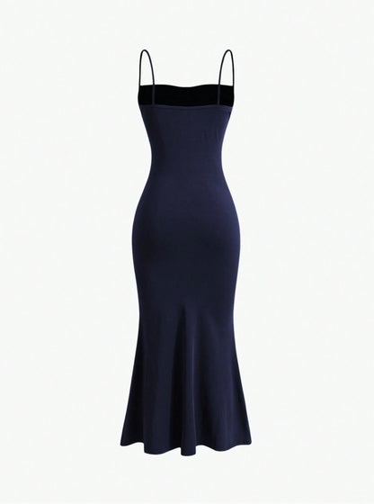 Elegant Pleated Mermaid Cami Maxi Dress – Ruched Backless Slip Dress for Evening & Parties