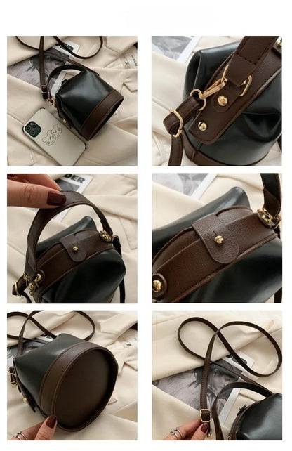 Shoulder & Crossbody Bag –  Casual Handbag in Khaki, Black & Brown