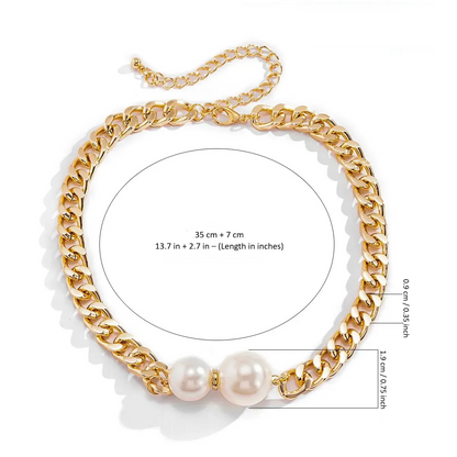Vintage Gothic Pearl Choker Necklace for Women – Punk Chain Collar Statement Jewelry
