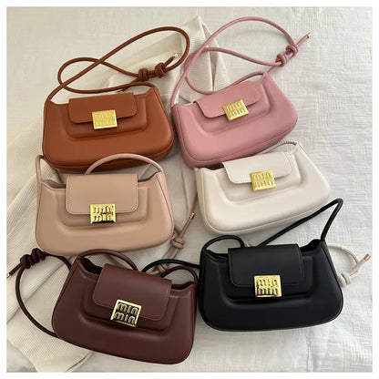 Women’s PU Leather Crossbody & Shoulder Bag – Aesthetic Solid Color Sling Purse for Everyday Use