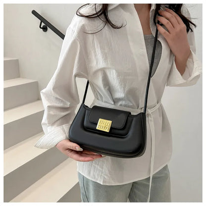 Women’s PU Leather Crossbody & Shoulder Bag – Aesthetic Solid Color Sling Purse for Everyday Use