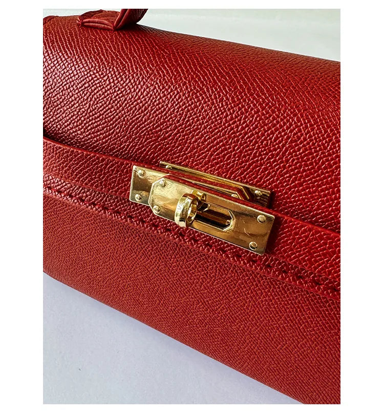 Square Crossbody Bag – Small Shoulder Belt Bag with Zipper & Lock Design