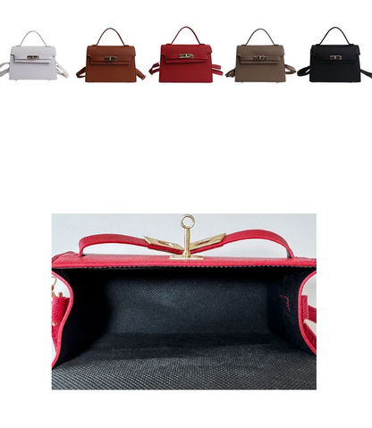 Square Crossbody Bag – Small Shoulder Belt Bag with Zipper & Lock Design