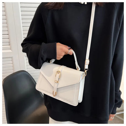 Square Crossbody Bag – PU Leather Shoulder Sling Bag in Pastel & Neutral Tones