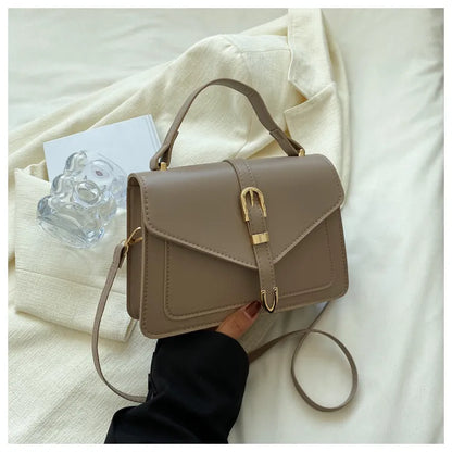 Square Crossbody Bag – PU Leather Shoulder Sling Bag in Pastel & Neutral Tones