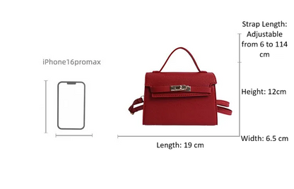 Square Crossbody Bag – Small Shoulder Belt Bag with Zipper & Lock Design