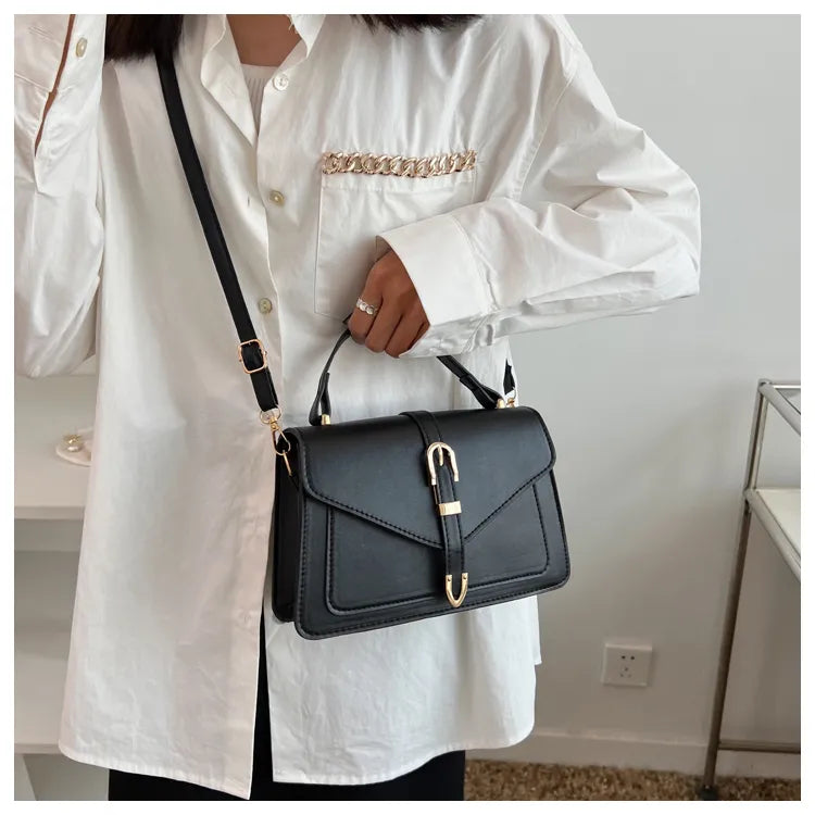Square Crossbody Bag – PU Leather Shoulder Sling Bag in Pastel & Neutral Tones