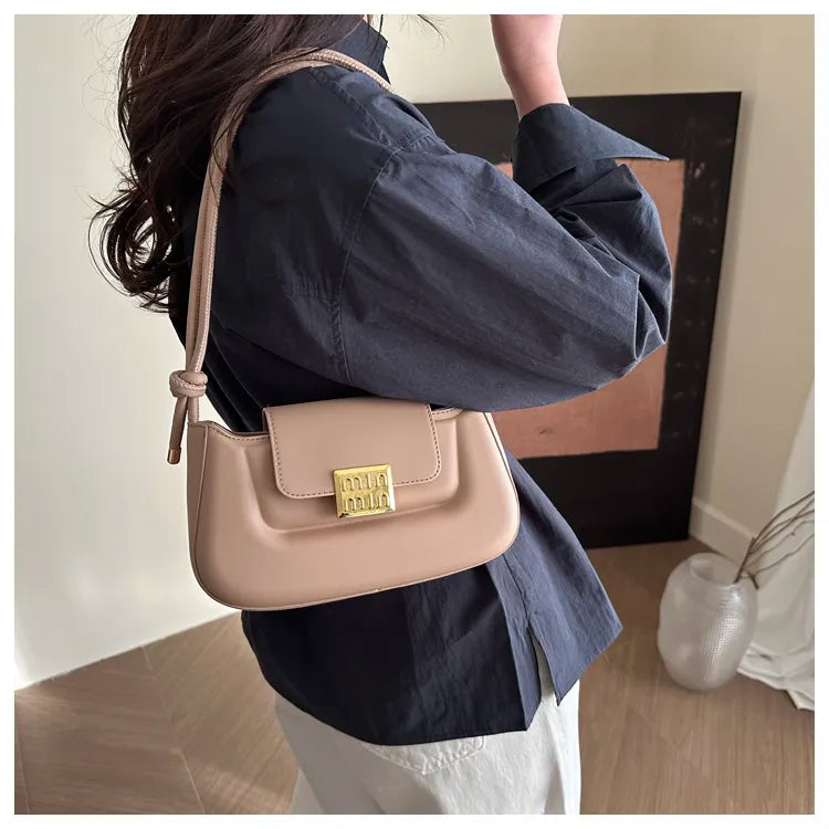 Women’s PU Leather Crossbody & Shoulder Bag – Aesthetic Solid Color Sling Purse for Everyday Use