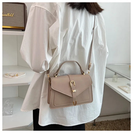 Square Crossbody Bag – PU Leather Shoulder Sling Bag in Pastel & Neutral Tones