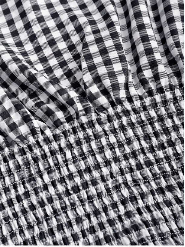 Women's Gingham Tie-Shoulder Slim Tank Top – Plaid Ruffle Hem Cami for Summer Commute & Casual Chic Looks