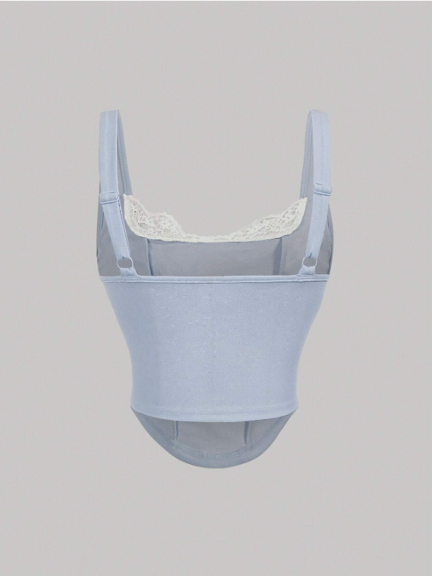 Retro Velvet Tank Top with Detachable Lace Collar & Bow – Elegant Party Camisole for Night Out or New Year Looks