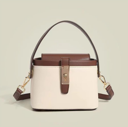 Minimalist Color Block Commuter Shoulder Bag – Lightweight PU Leather Satchel with Adjustable Strap for Office & Daily Use