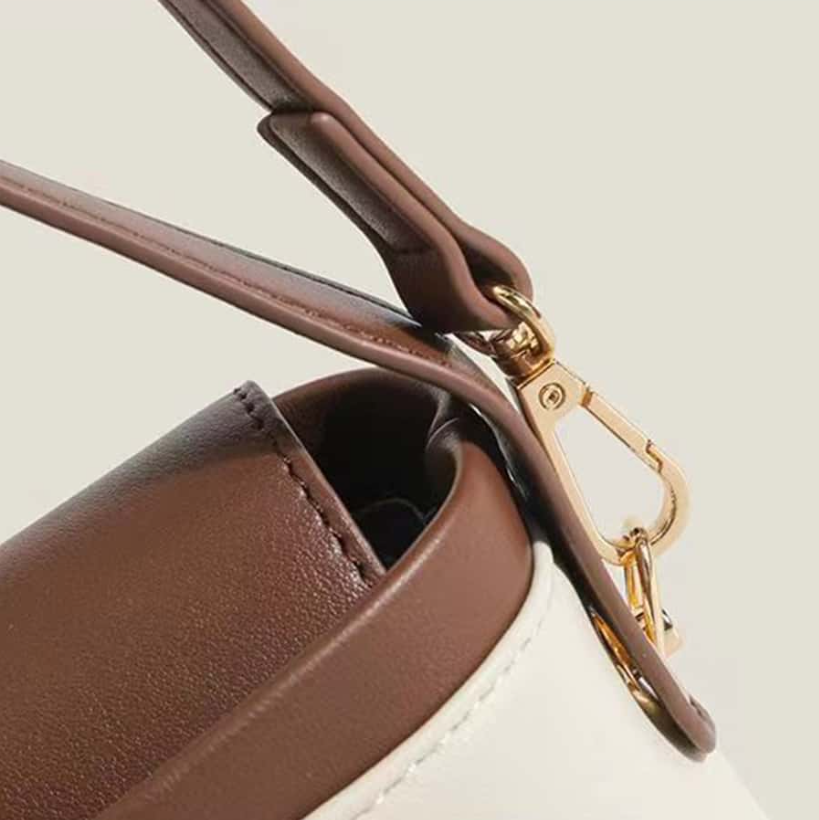 Minimalist Color Block Commuter Shoulder Bag – Lightweight PU Leather Satchel with Adjustable Strap for Office & Daily Use