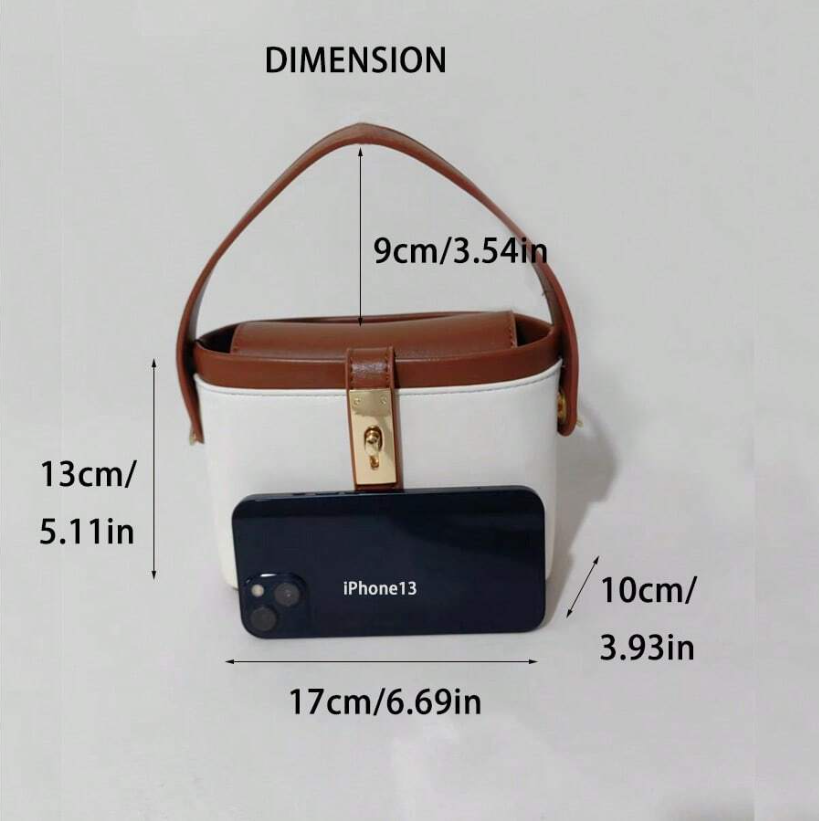 Minimalist Color Block Commuter Shoulder Bag – Lightweight PU Leather Satchel with Adjustable Strap for Office & Daily Use