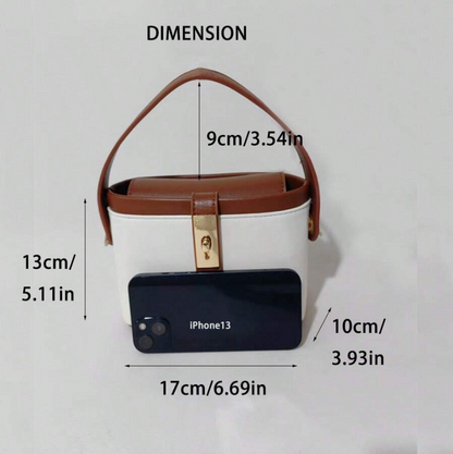 Minimalist Color Block Commuter Shoulder Bag – Lightweight PU Leather Satchel with Adjustable Strap for Office & Daily Use