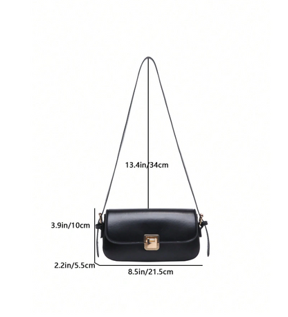 Trendy Small Square Shoulder Armpit Bag – PU Leather Flap Bag, Black & White Lightweight Top Handle Purse
